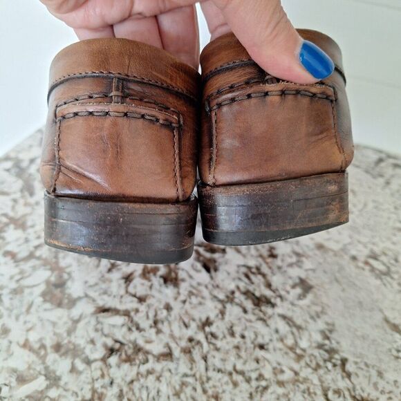 TOD\'s Men Brown CrissCross Band Leather w Side‎ Bars ClassIc Penny Loafer Sz 9